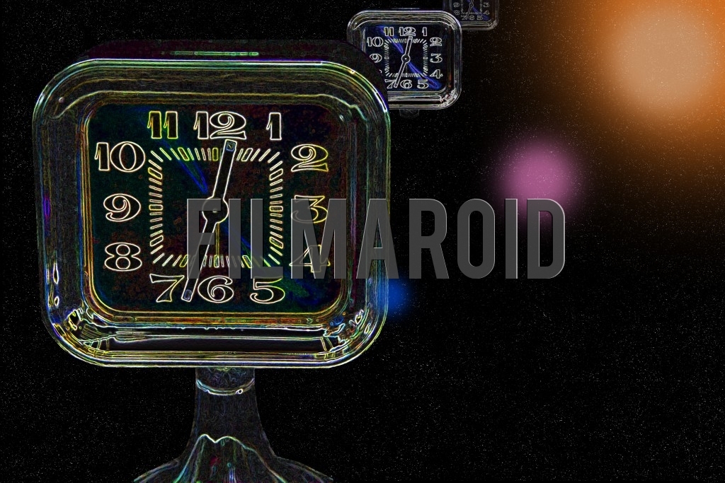 Set of desk clocks traveling through space Set of desk clocks traveling through space - Abstract representation of desk clocks arranged into infinity across space evoking interstellar travel and seen against the universe