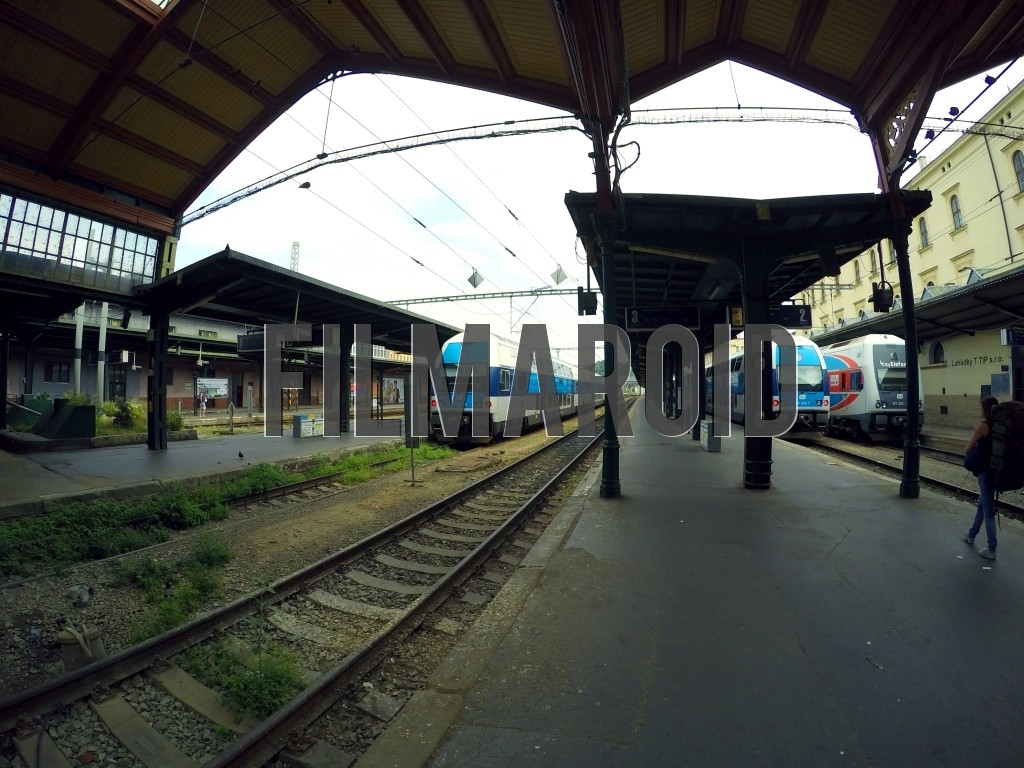View from the platform of a European Train Station Masarykovo nádraží in Prague