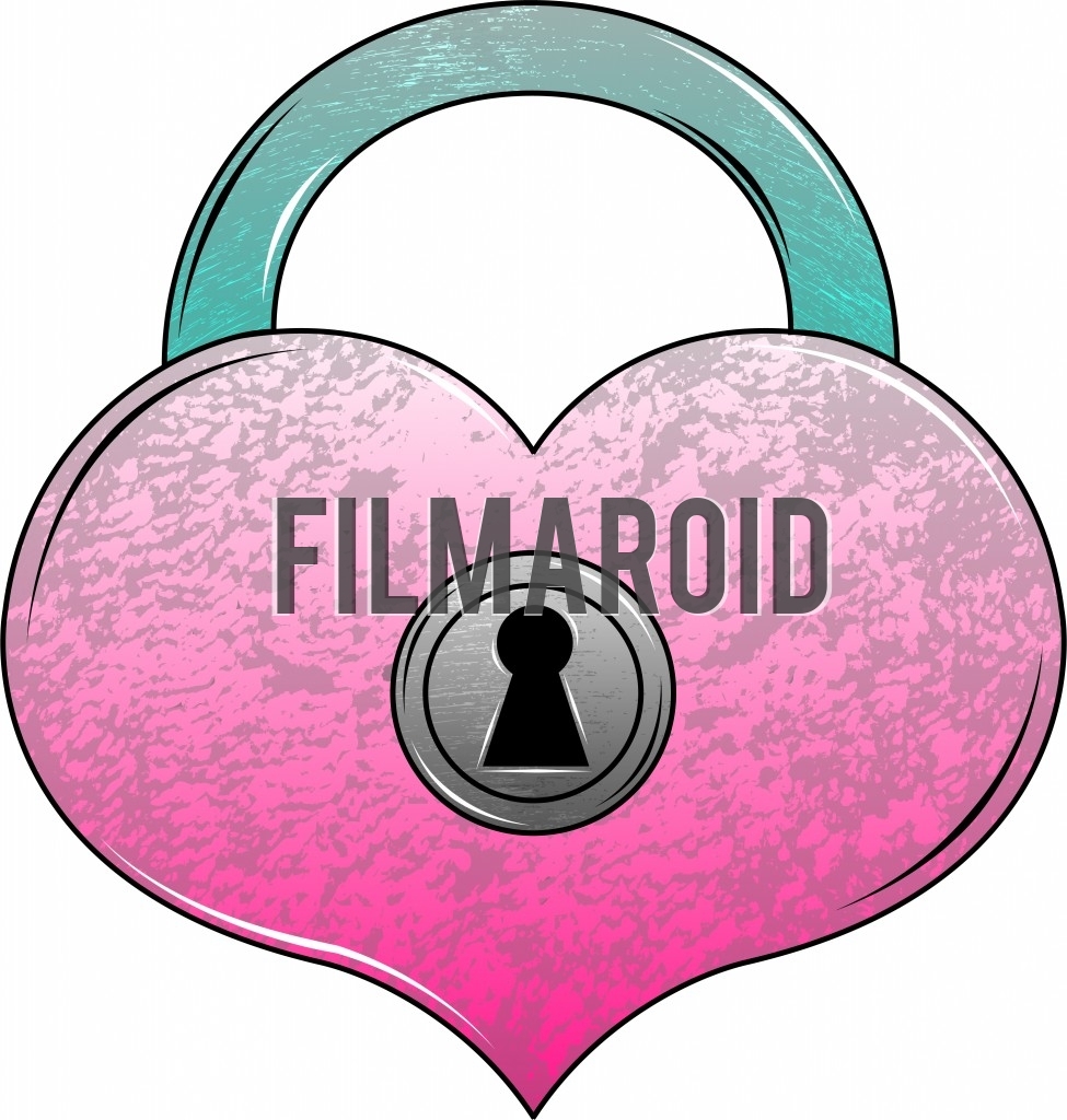 Beautiful pink heart shaped lock vector illustration with stylish vintage design and grunge brushed metal texture