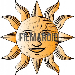 Vintage golden sun with expressive face vector illustration - A collection of stock vector illustrations