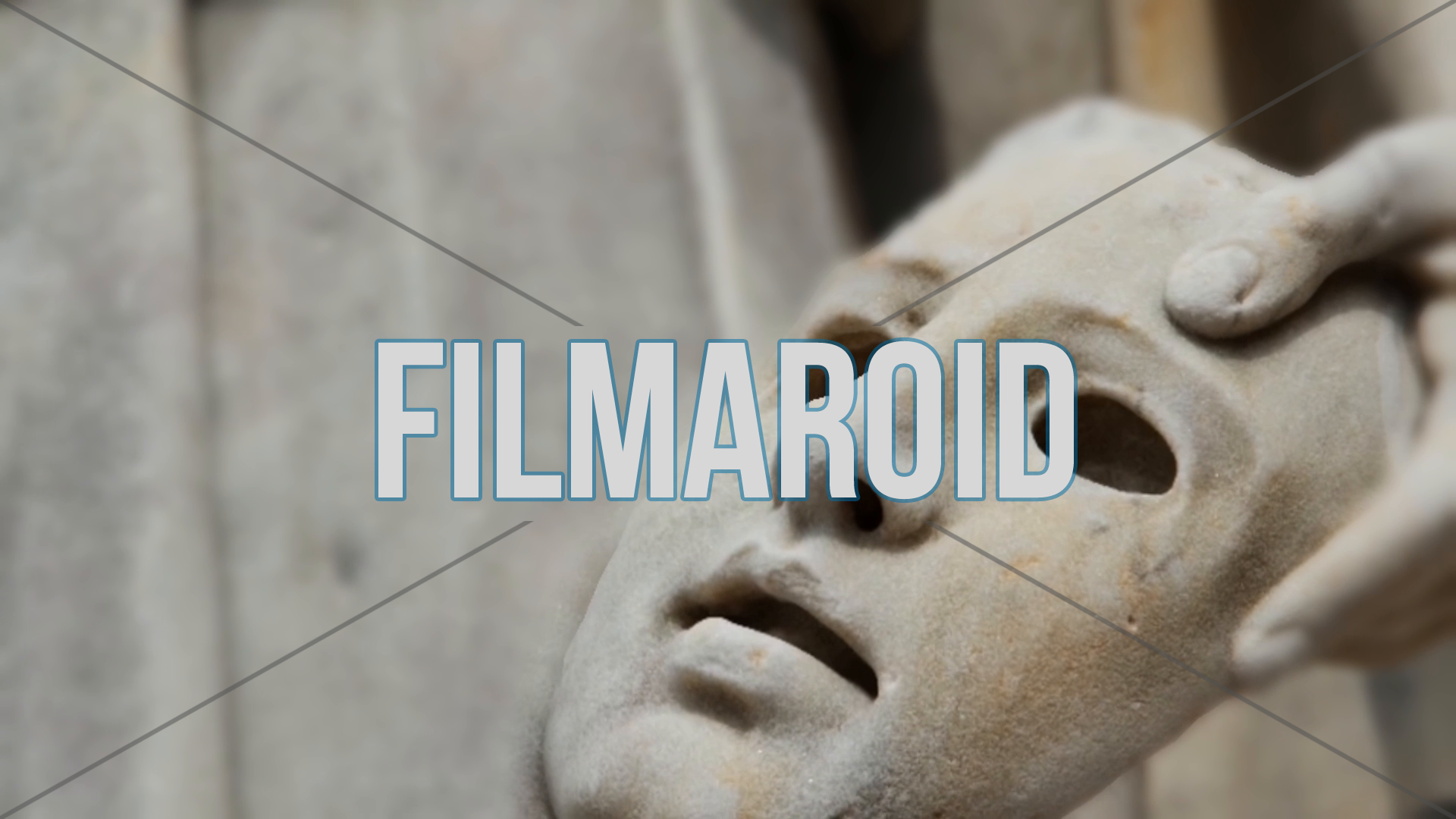 4k ai generated footage of theater mask - Beautiful classic greek dramatic theater marble carved mask held by statue at public park with ai generated 3D effect