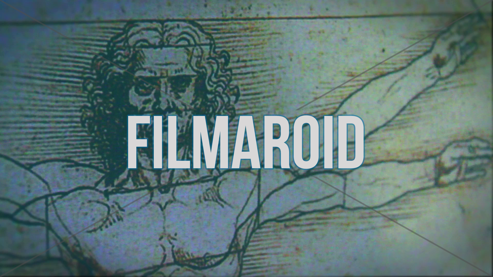 Vitruvian man - Bizarre medium close-up footage of the famous Vitruvian Man drawing by Leonardo da Vinci