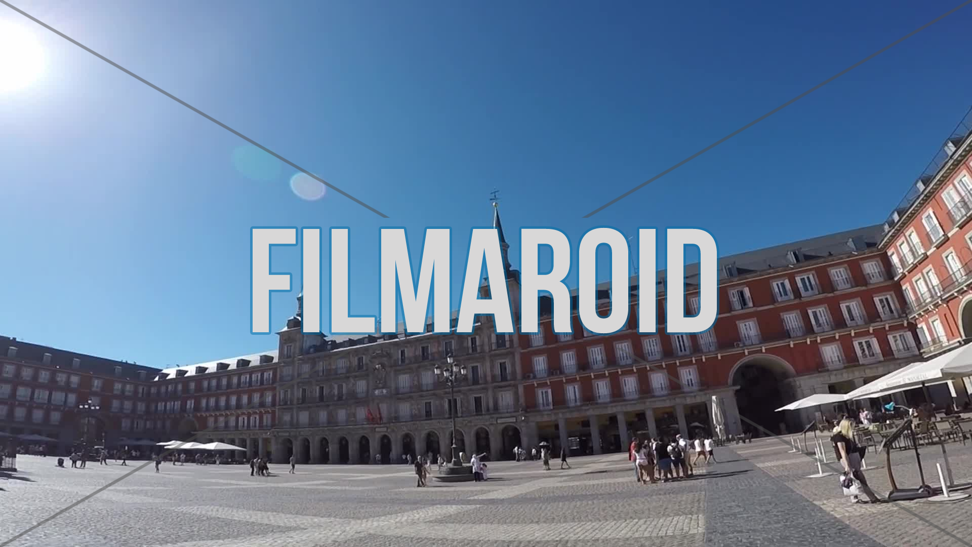 4k 360 degree view of the Plaza Mayor or Main Plaza at the heart of Madrid Spain during sunny summer day